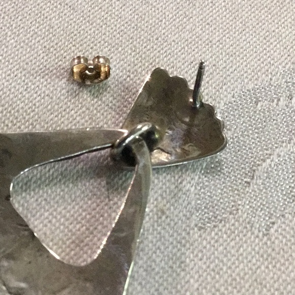 Door Knocker Style with “Feathers” Large Earrings - Picture 3 of 5